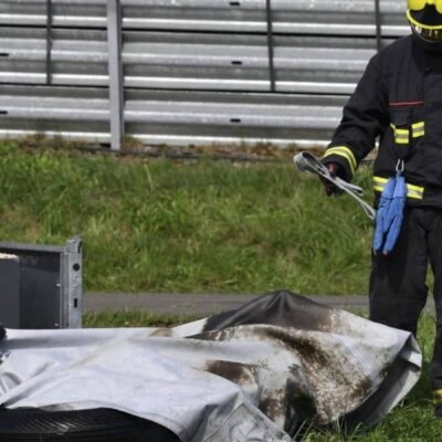 Fire in the paddock of the MotoE