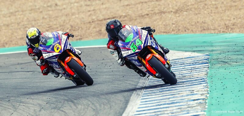 The Aspar team riders closed the Jerez tests in 5th and 13th position