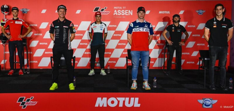 The riders' press conference of the MotoE in Assen