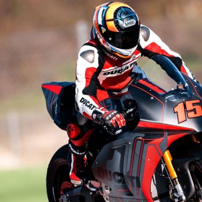 Ducati MotoE: Alex De Angelis rides Ducati's electric bike on track