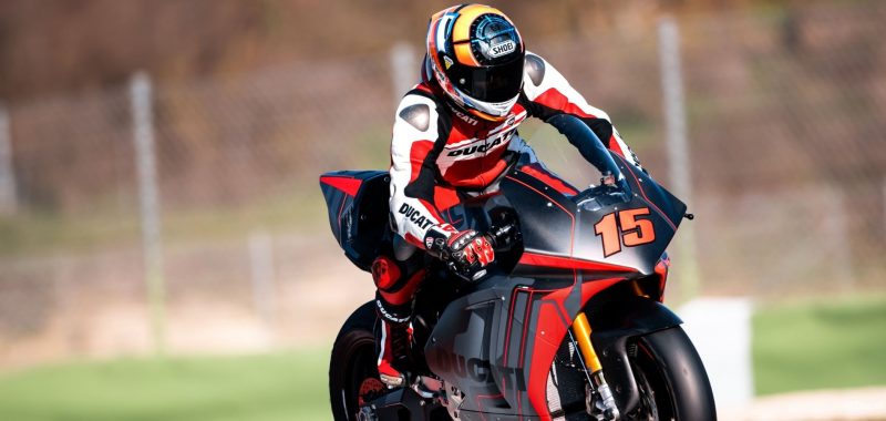 Ducati MotoE: Alex De Angelis rides Ducati's electric bike on track