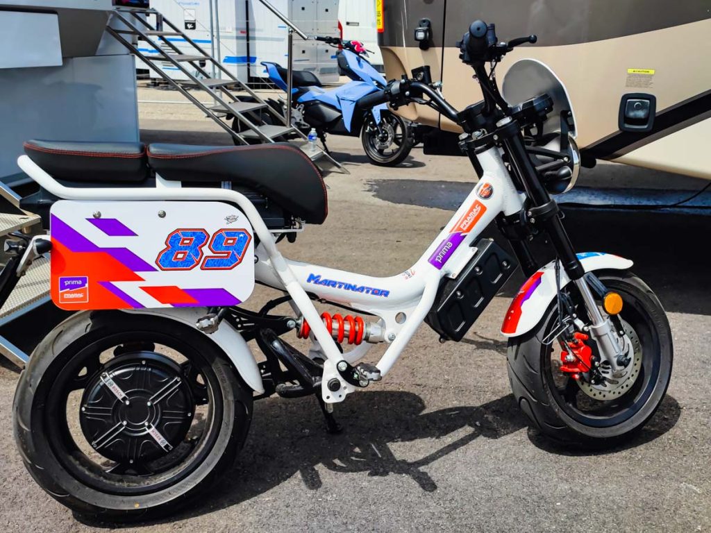 The Garelli Ciclone electric scooter of Ducati Pramac in MotoGP