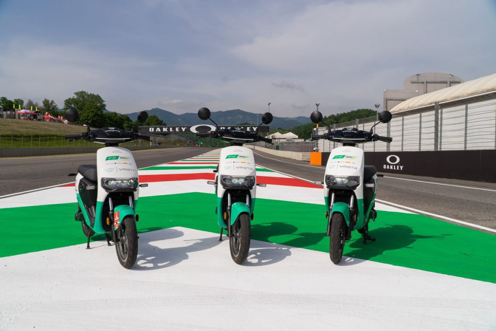 Vmoto Soco scooters for MotoE World Cup at Mugello