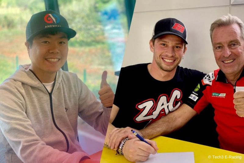 Hikari Okubo and Alessandro Zaccone together in MotoE with Tech3 E-Racing in 2023