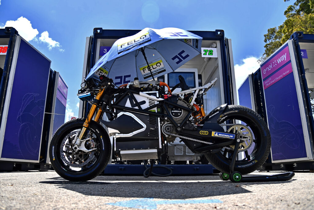 MotoE being recharged by EnelX