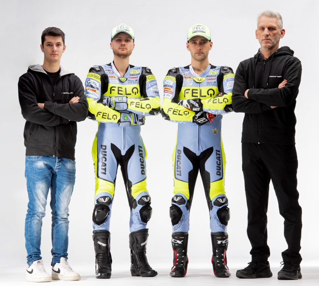 Gresini Racing MotoE, da sinistra: Luca Gresini, Alessio Finello, Matteo Ferrari e Giuseppe De Gruttola