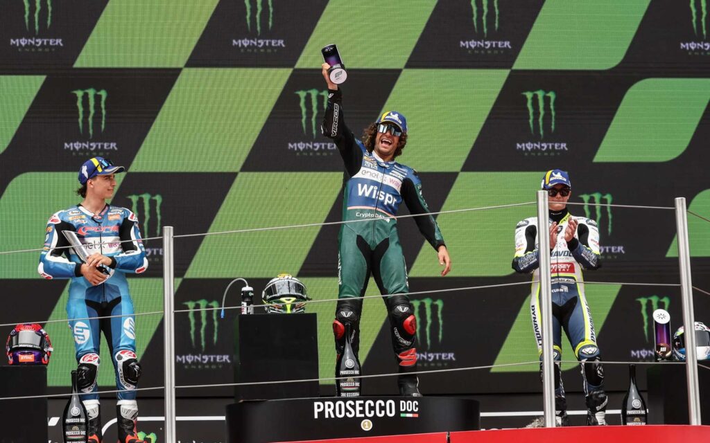 Andrea Mantovani ha vinto al Mugello e a Barcellona nella stagione 2023 della MotoE