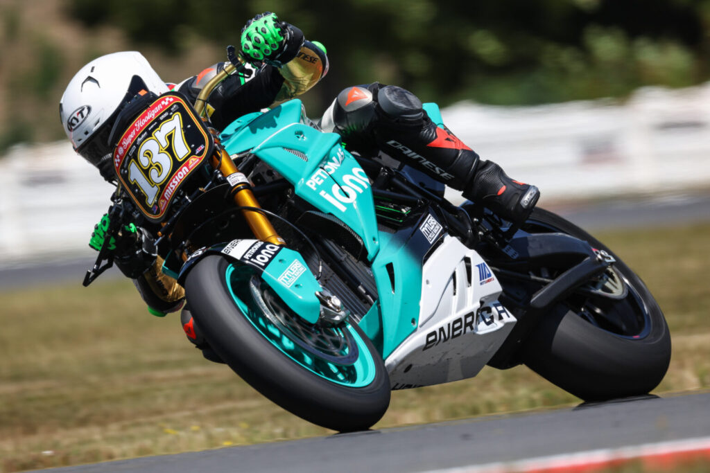 La Energica Eva Ribelle in azione nel MotoAmerica