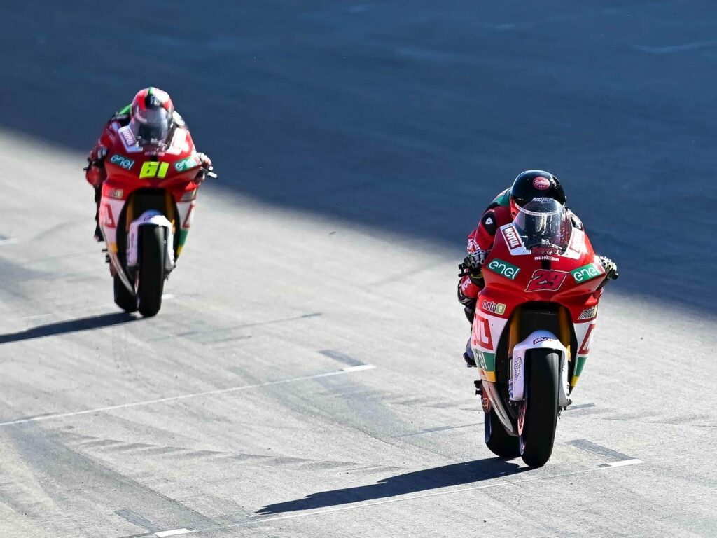 MotoE Test Portimao 2024 - Spinelli e Zaccone con la Ducati V21L del team Tech3 E-Racing