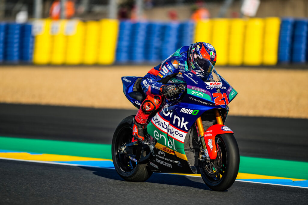 Kevin Zannoni in pista a Le Mans per il Mondiale MotoE 2024 