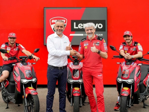 The VMotoSoco CPx Electric Scooter of the Ducati Lenovo MotoGP team